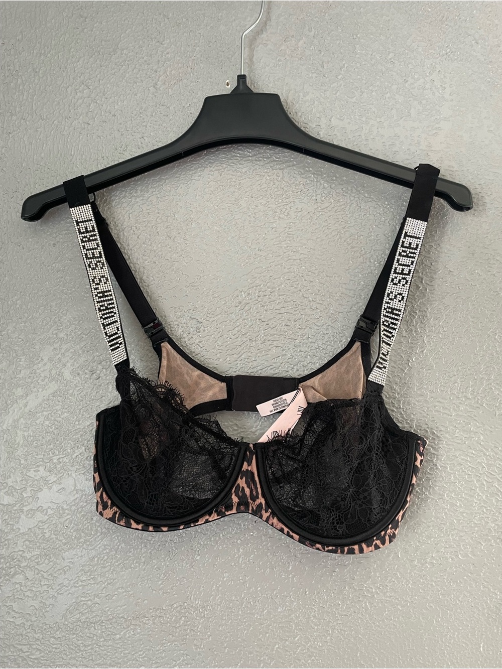 VS lace and leopard print bra